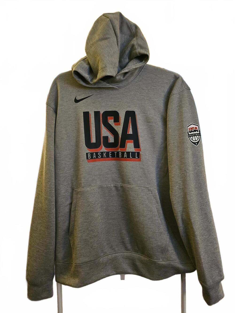 Nike Team USA Basketball Dri-FIT Hoodie Sweatshirt Mens L Gray Olympics was $150
